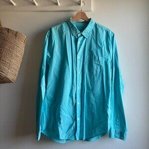 Outerknown Button Down SEA Shirt Aqua Blue Large